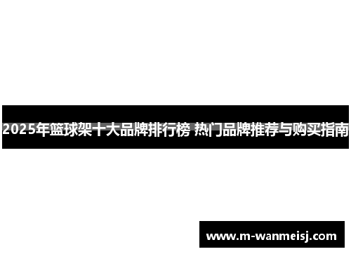 2025年篮球架十大品牌排行榜 热门品牌推荐与购买指南