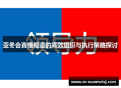 亚冬会直播报道的高效组织与执行策略探讨