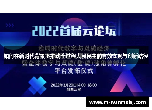 如何在新时代背景下推动全过程人民民主的有效实现与创新路径